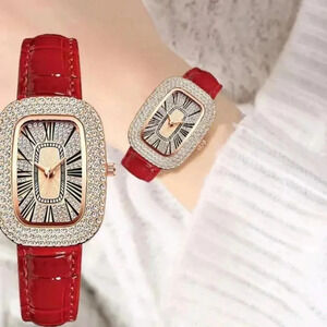 Ladies Bright Small Rhinestone Vintage Roman Numerals Classic Quartz W.proof wat